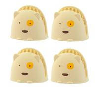 Flaroey 4PCS Heat Resistan Silicone Oven Mitts Cooking Gloves Non Slip Oven Gloves Cute Cattoon Shape Insulated Baking Gloves A