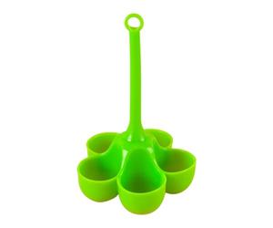 Flaroey 5 Hole Silicone Egg Cooker High Temperature Steamed Egg Tray Food Grade Complementary Food Tools 1 PCS Silica Gel Green