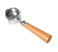 Flaroey 51mm Bottomless Coffee Handle Bottomless Coffee Handle Coffee Machine Accessories Wood + Stainless Steel