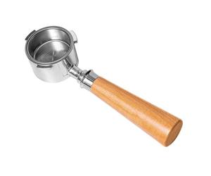 Flaroey 51mm Bottomless Coffee Handle Bottomless Coffee Handle Coffee Machine Accessories Wood + Stainless Steel