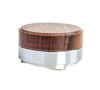 Flaroey 58.5mm Coffee Tamper Coffee Distributor Tool Walnut Cover Espresso Leveler Fits for Portafilter Espresso
