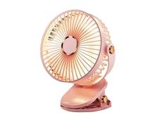 Flaroey 6 Inches Clip Fan Plug-in USB Rechargeable Strong Wind Power Mini Mute Portable Desktop Office Fan, Easy Install Easy to Use Pink