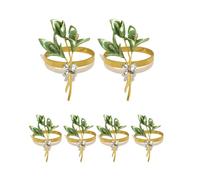 Flaroey 6PCS Gold Lily Napkin Rings Metal Napkin Ring Holders for Wedding Party Holiday Banquet Christmas Dinner,C