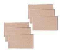 Flaroey 6Pcs Rectangular Woven Table Mat Slip 18x12 Inches Textured Scratch Proof PVC Table Mats, for Kitchen Home Decor A