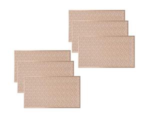 Flaroey 6Pcs Rectangular Woven Table Mat Slip 18x12 Inches Textured Scratch Proof PVC Table Mats, for Kitchen Home Decor A