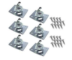 Flaroey 6Pcs Square Guitar Input Jack,Guitar Output Jack Plate, Guitar Jack Socket, Electric Guitar Accessories Kit Silver