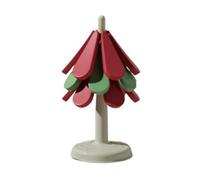 Flaroey Anti Scald Christmas Tree Table Mat Foldable Dishes Insulation Pad Silicone Coaster Round Base