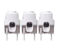 Flaroey Automatic Toothpaste Squeezer Wall Mounted Punch-Free Toothbrush Storage Rack Toothbrush Holder Squeezer White