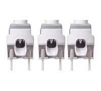 Flaroey Automatic Toothpaste Squeezer Wall Mounted Punch-Free Toothbrush Storage Rack Toothbrush Holder Squeezer Gray