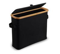 Flaroey Bamboo Toilet Paper Storage Toilet Paper Stand with Bamboo Lid for Restroom Closet Bathroom Black