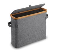 Flaroey Bamboo Toilet Paper Storage Toilet Paper Stand with Bamboo Lid for Restroom Closet Bathroom Gray