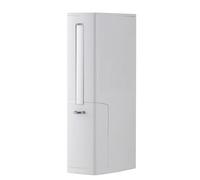 Flaroey Bathroom Trash Can, Toilet Brush Set, Small Trash Can, Ultra-Thin Plastic Trash Can with Lid White