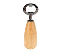 Flaroey Beer Bottle Opener with Wood Handle, Drink Cap Lid Beer Bottle Opener Kitchen Tools Light Wood Color