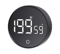 Flaroey Black Magnetic Countdown Clock with Desk Stand - Manual Digital Kitchen Timer for Cooking and Study Stopwatch