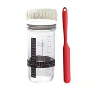Flaroey Bread Fermentation Glass Jar, Thermometer, Reusable Sour Dough Jar, As Shown Bread Baking,Large