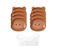 Flaroey Brown Cute Cartoon Shape Bear Spit Bone Dish Desktop Trash Tray Snack Food Residue Fruit Plate Kitchen Tableware