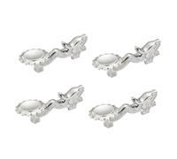 Flaroey Chopsticks Holder Alloy Retro Dragon Chopsticks Rack Knife Spoon Fork Stand Chopstick Rest,Silver 4PCS