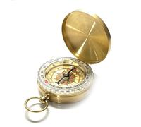 Flaroey Classic Pocket Style Copper Clamshell Glow Compass, Waterproof Luminous for Hiking Camping Hunting Climbing Outdoor Easy Install Easy to Use