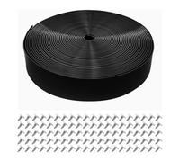 Flaroey Comprehensive Patio Chair Repair Kit: 20 Rivets and 20 Ft Long, 2-Inch Wide Black Vinyl Straps for Chaise Lounges