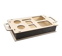 Flaroey Couch Arm Table Clip-on Sofa Armrest Tray Without 2 Bowls, Portable Wooden Snack with Drink Holders Easy Install Easy to Use B