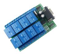 Flaroey DC 12V 8 CH RS232 Relay Board PC USB UART DB9 Remote Control Switch for PLC Smart Home Garage Door Car Alarm Farm Motor