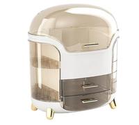 Flaroey Desktop Cosmetics Storage Box Large Capacity Cosmetics Container Jewelry Make Up Storage Organizer Dust Proof Holder,A