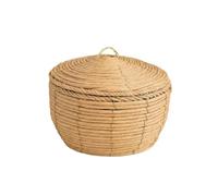 Flaroey Desktop Rattan Storage Basket Hand-Woven Toy Storage Basket Household Straw Basket M