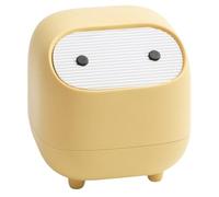 Flaroey Desktop Trash Can, Small Office Supplies, Mini Double-Layer Push-Down Trash Can, Cute Trash Storage Box Yellow