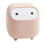 Flaroey Desktop Trash Can, Small Office Supplies, Mini Double-Layer Push-Down Trash Can, Cute Trash Storage Box Pink