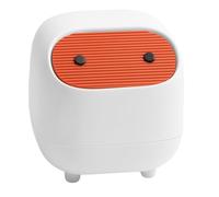 Flaroey Desktop Trash Can, Small Office Supplies, Mini Double-Layer Push-Down Trash Can, Cute Trash Storage Box White