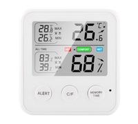 Flaroey Digital Mini Thermo-Hygrometer Mini Hygrometer Temperature Gauge Digital Mini Thermo-Hygrometer Indoor White