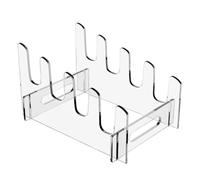 Flaroey Dish Drainer for Kitchen Counter over the Sink - Arcylic Single Tier Dish Holder (4Grids)