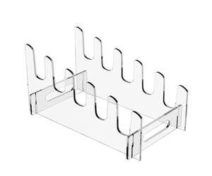 Flaroey Dish Drainer for Kitchen Counter over the Sink - Arcylic Single Tier Dish Holder (5Grids)