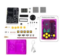 Flaroey DIY Pixel Game Kit Mini Pixel Game Console with Voice Electronics DIY Soldering Project Practice Solder Learning Set C