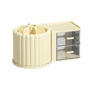 Flaroey Drawer Cosmetic Storage Box Large Capacity Makeup Organizer Home Skin Care Desktop Lipstick Brush Storage Tool Yellow