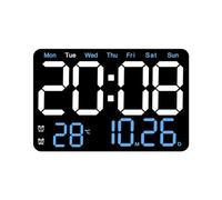 Flaroey Electronic Wall Clock Temperature Date Display Table Clock Wall-Mounted Digital LED Alarm Clocks for Home A