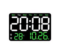 Flaroey Electronic Wall Clock Temperature Date Display Table Clock Wall-Mounted Digital LED Alarm Clocks for Home B