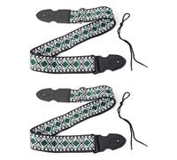 Flaroey Embroidery Ethnic Style Guitar Strap 2PCS Widening Ukulele Straps with Pick Clip Guitar Accessories