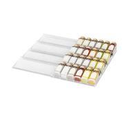 Flaroey Expandable Spice Drawer Organizer Acrylic Spice Rack Adjustable Clear Acrylic Spice Rack 1 Set