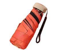 Flaroey Flat Five Fold Sun Umbrella UV Ultralight Folding Black Plastic for Outdoor UV Protection, Sunny and Rainy Weather B