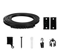 Flaroey Flexible Bendable Curtain Track, Ceiling Wall Mounted, Black Curved Heavy Duty RV Sliding Curtain Track 5Meter