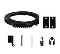 Flaroey Flexible Bendable Curtain Track, Ceiling Wall Mounted, Black Curved Heavy Duty RV Sliding Curtain Track 3Meter