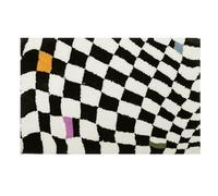 Flaroey Flower Bath Mats Soft Plush Checkerboard Grids Soft Floral Bathroom Carpet Bedside Carpet Decor Anti Slip Floor Mat C