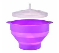Flaroey Foldable Oven Bowl Popcorn Bowl Round Portable Popcorn Bowl with Lid for Home Use