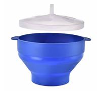 Flaroey Foldable Oven Bowl Popcorn Bowl Round Portable Popcorn Bowl with Lid for Home Use