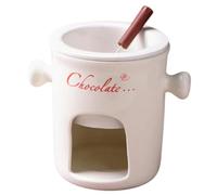 Flaroey Fondue Mug Ceramic Chocolate Melting Fondue Pot Chocolate Fondue Mugs Snack Candy Chocolate Melter Pot White