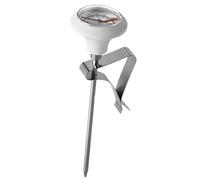Flaroey Food Milk Coffee andCoffee Pots Milk Jug Probe Thermometer Cafe Kitchen Measuring Tools Stainless Steel Kitchen Accessories Tool White
