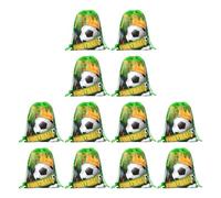 Flaroey Football Non-Woven Gifts Bag Soccer Candy Packing Snacks Storage Bags Drawstring Backpack for Kids Sports Party A