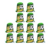 Flaroey Football Non-Woven Gifts Bag Soccer Candy Packing Snacks Storage Bags Drawstring Backpack for Kids Sports Party C