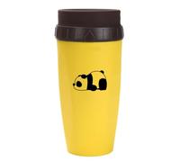 Flaroey French Twist Cup, Cold Drink Coffee Juice Cup, Portable Plastic Insulation, Coffee Straw Cup Panda